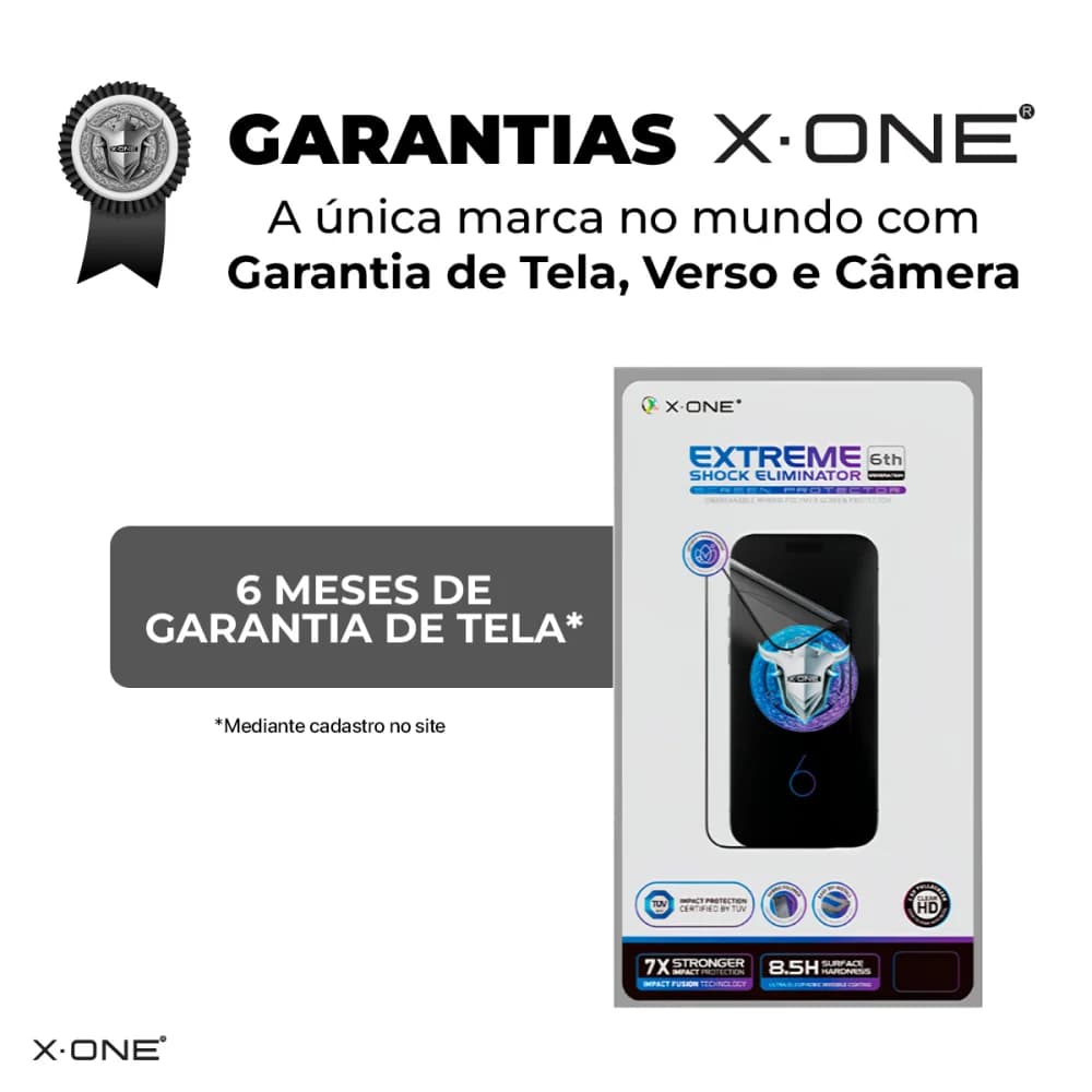 Pelicula X-ONE Extreme 6ª Geração Para iPhone 17 Pro Max Com 6 Meses de Garantia de Tela.