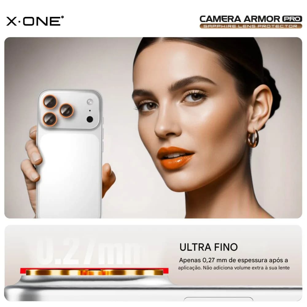 Camera Armor Pro X-ONE Para iPhone 17 Pro / 17 Pro Max - Prata