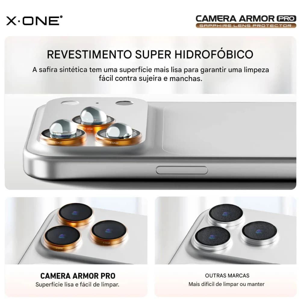 Camera Armor Pro X-ONE Para iPhone 17 Pro / 17 Pro Max - Prata