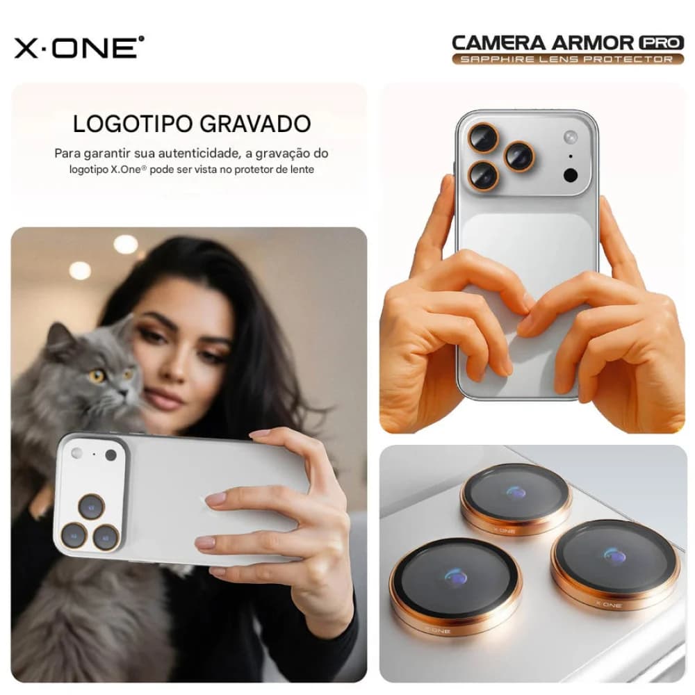 Camera Armor Pro X-ONE Para iPhone 17 Pro / 17 Pro Max - Prata