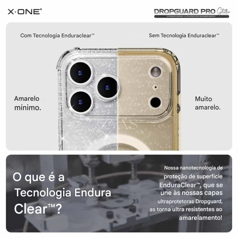 Capa X-ONE Dropguard Pro Glitter Magsafe Para iPhone 17 Pro Max