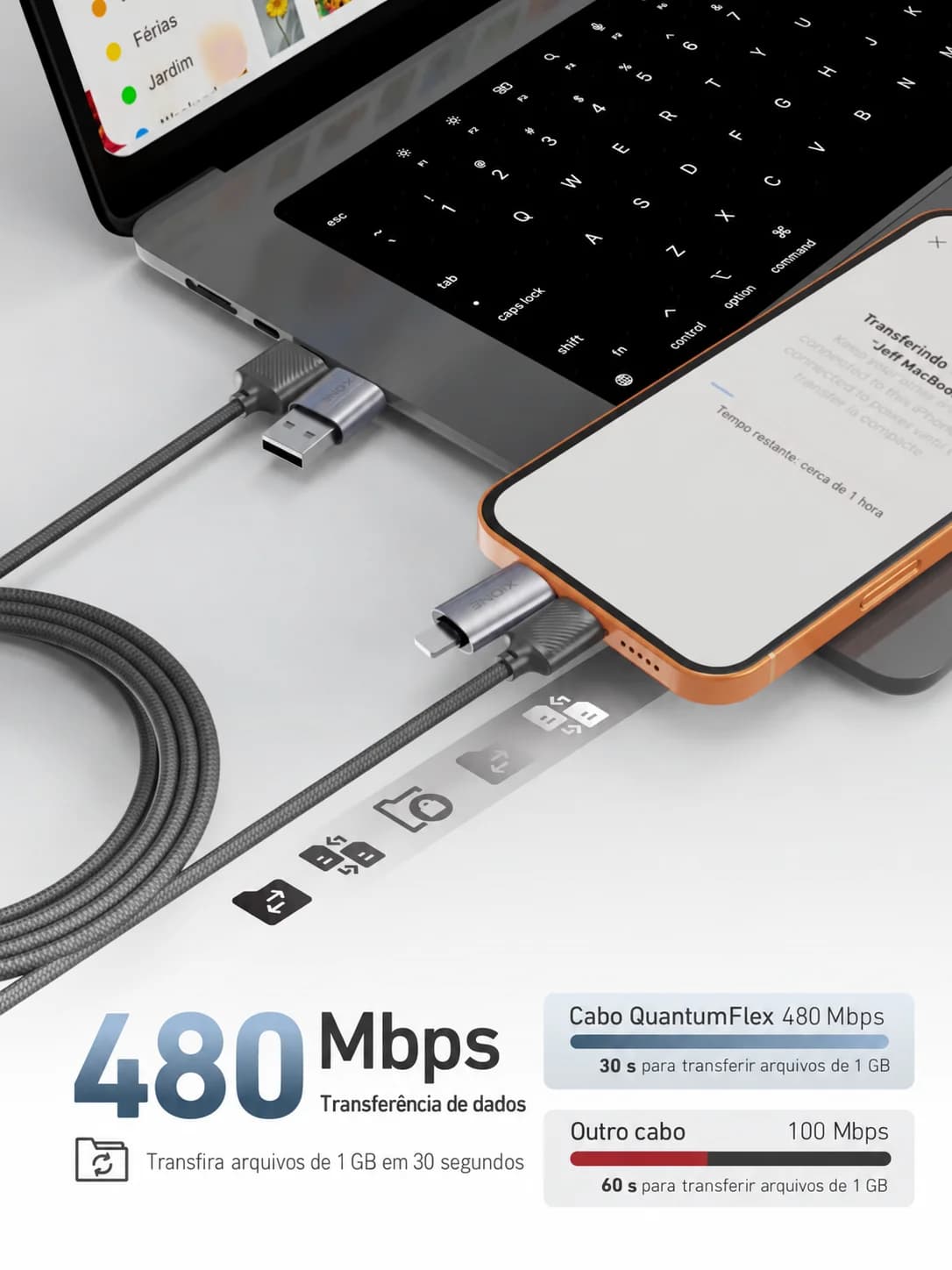 Cabo X-ONE  Quantum Flex 60W 4 em 1 (Multi-Dispositivos)