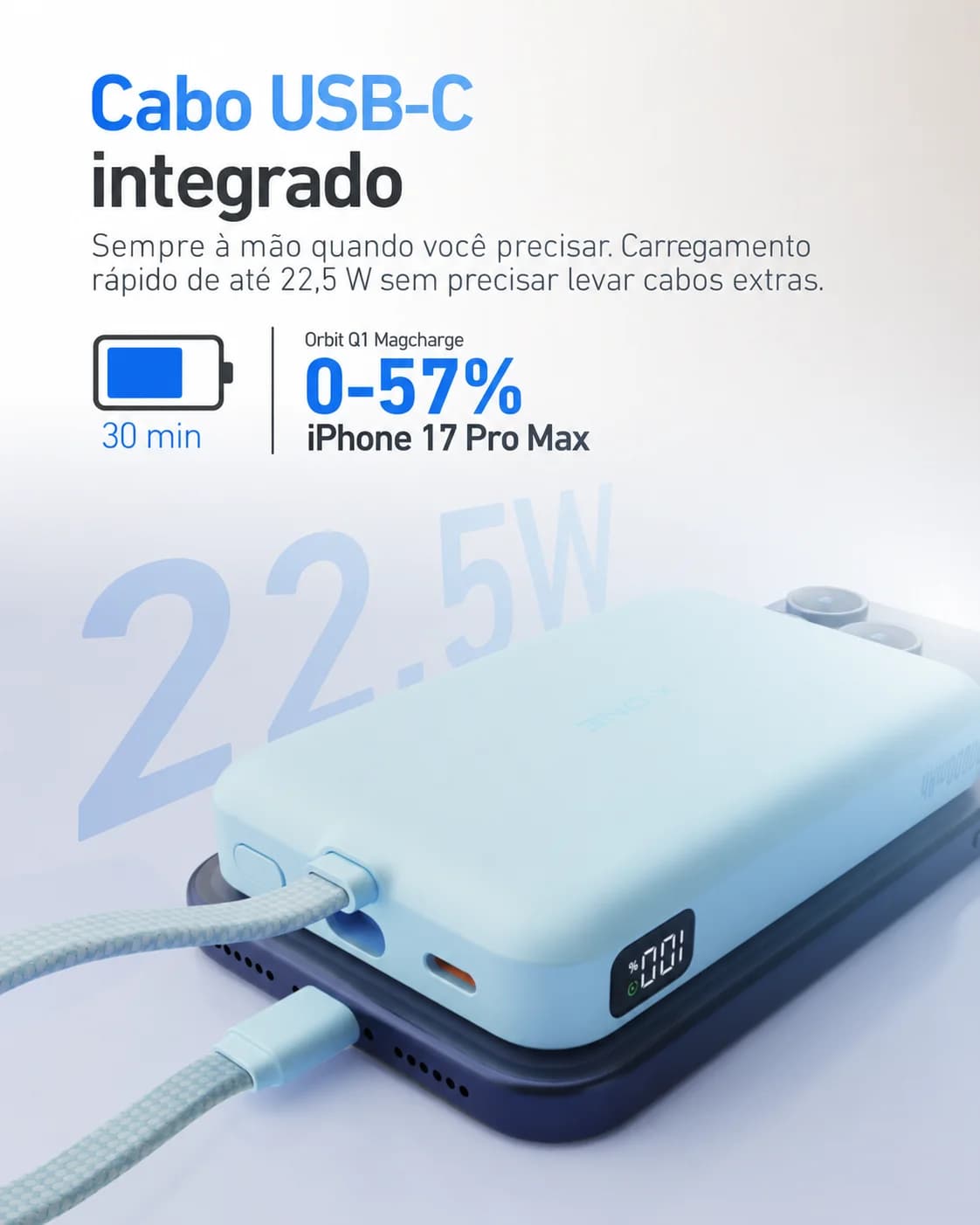 Carregador Portátil X-ONE Orbit MagCharge 10.000 mAh