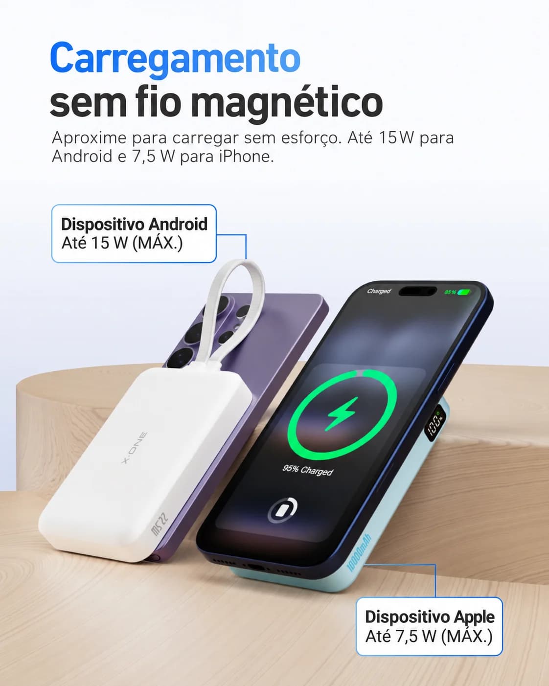 Carregador Portátil X-ONE Orbit MagCharge 10.000 mAh