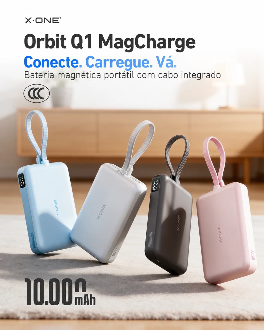 Carregador Portátil X-ONE Orbit MagCharge 10.000 mAh