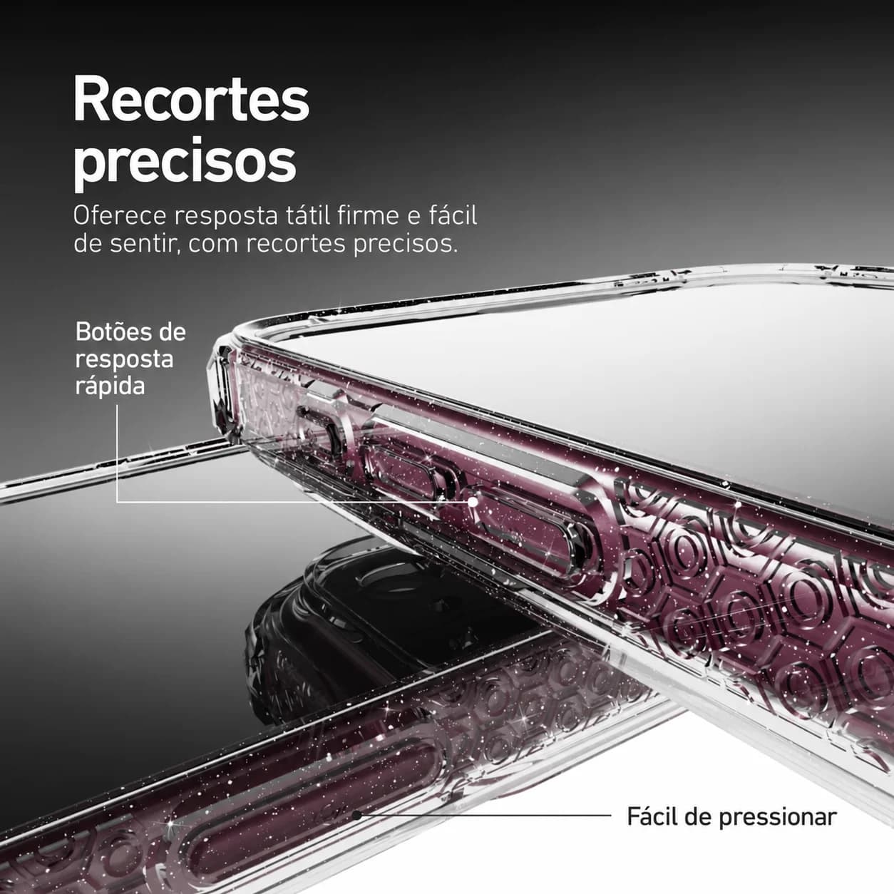 Capa Dropguard Pro Glliter com EnduraClear™ para iPhone 18 Pro Max