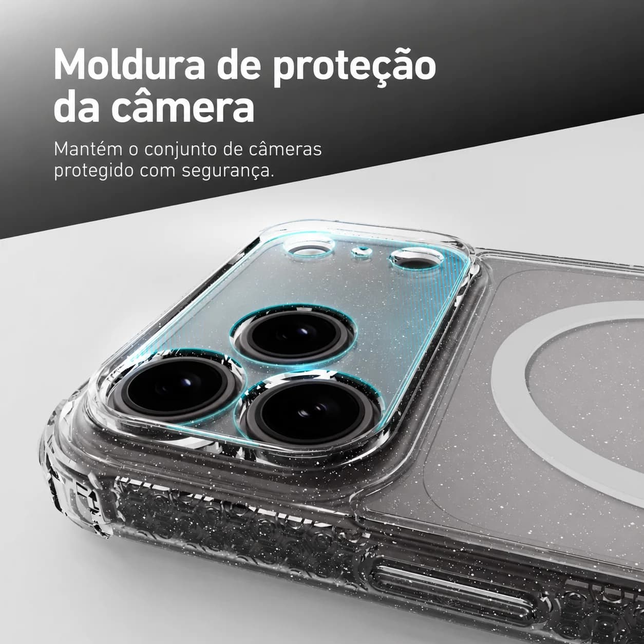 Capa Dropguard Pro Glliter com EnduraClear™ para iPhone 18 Pro Max