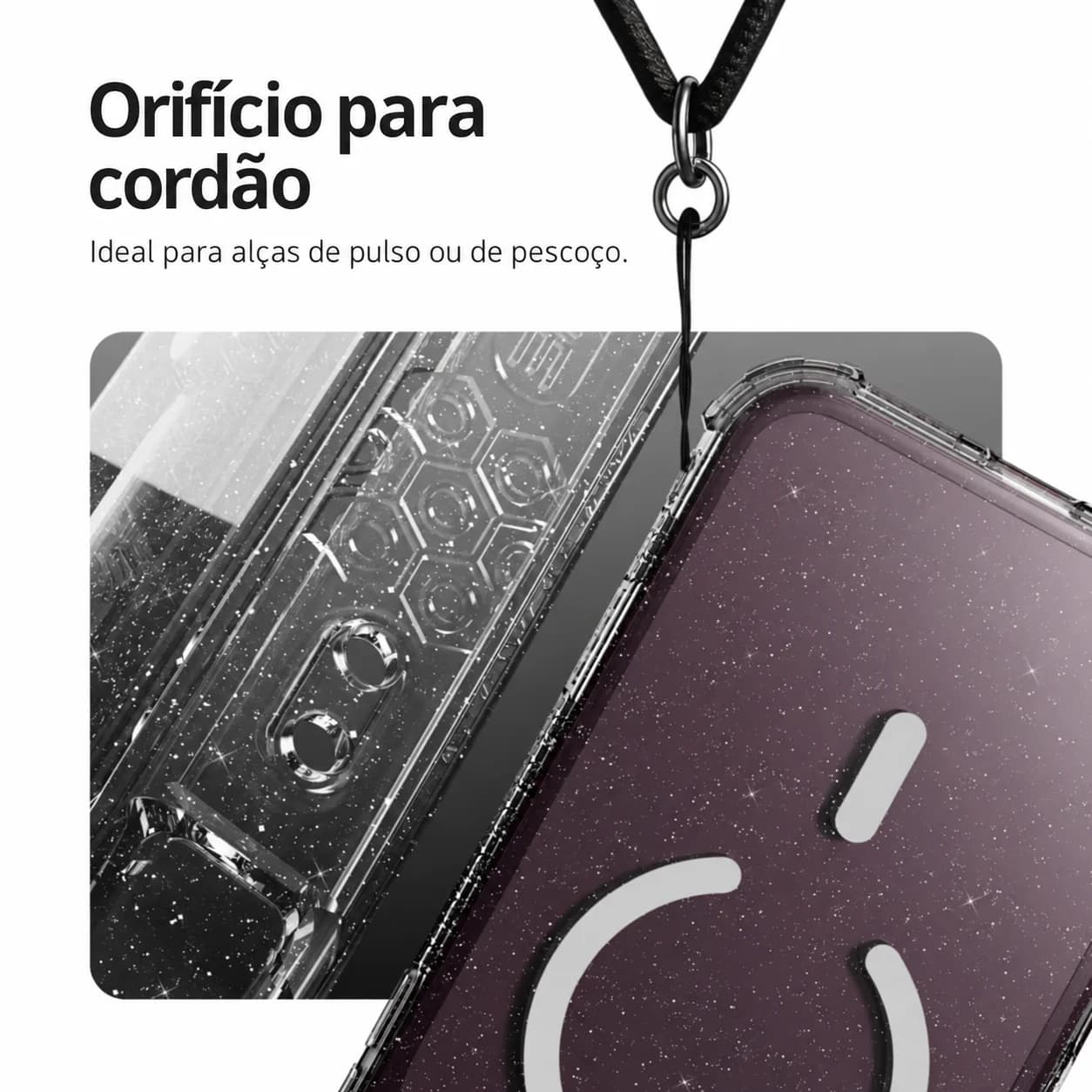 Capa Dropguard Pro Glliter com EnduraClear™ para iPhone 18 Pro Max