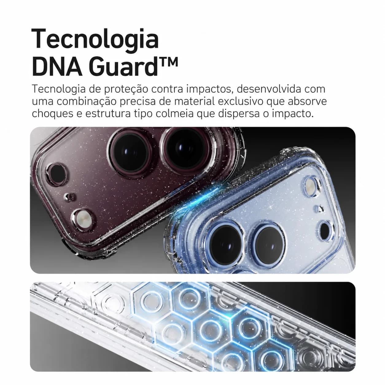 Capa Dropguard Pro Glliter com EnduraClear™ para iPhone 18 Pro Max