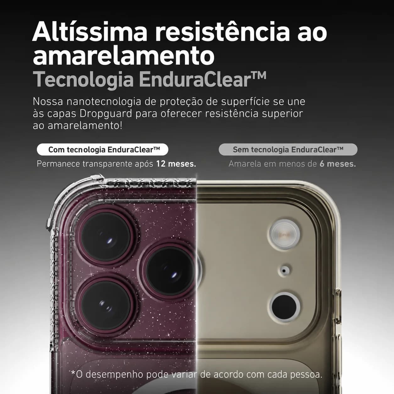 Capa Dropguard Pro Glliter com EnduraClear™ para iPhone 18 Pro Max