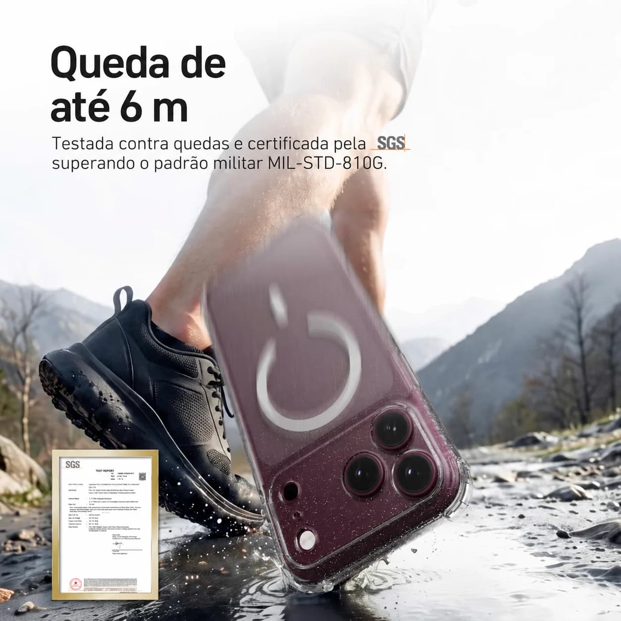 Capa Dropguard Pro Glliter com EnduraClear™ para iPhone 18 Pro Max