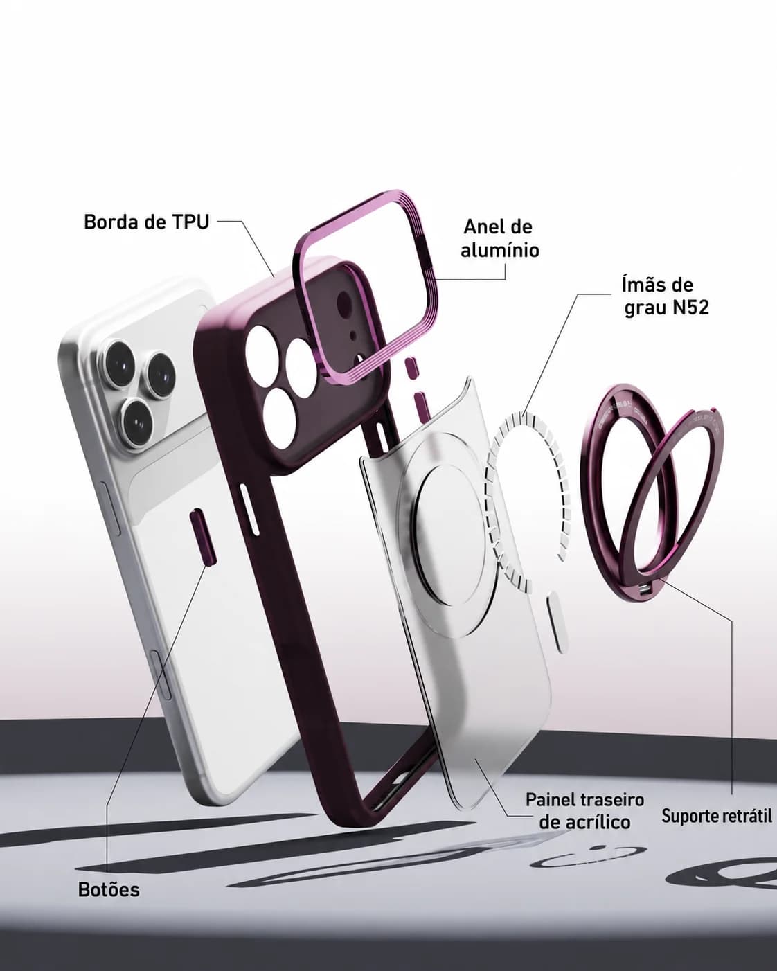 Capa Dropguard 2S Gripstand com Suporte 360° Para iPhone