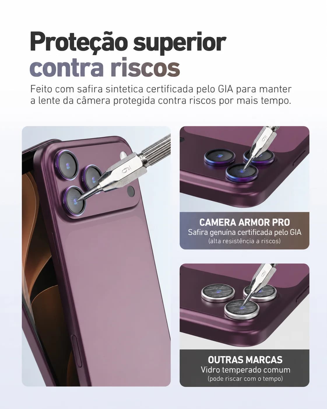 Camera Armor Pro X-ONE em Safira para iPhone 18 Pro / Pro Max