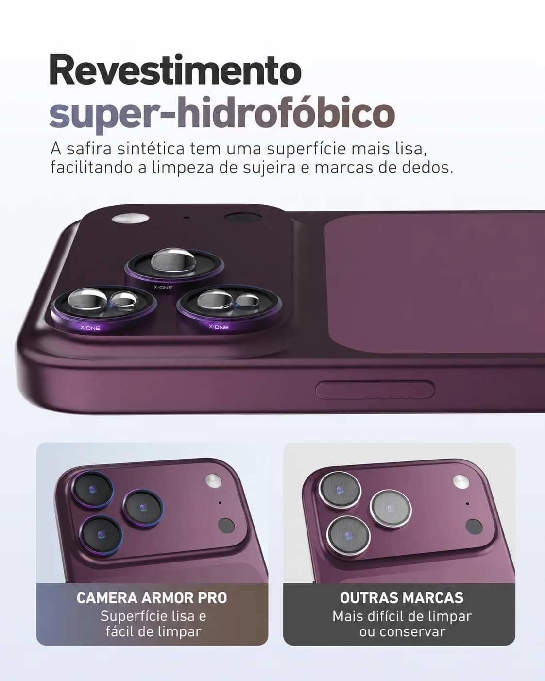 Camera Armor Pro X-ONE em Safira para iPhone 18 Pro / Pro Max